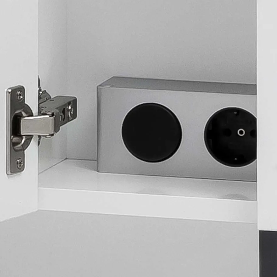 Outlet Wohnen 70x68x16 Bad Spiegelschrank aus Stahl in Weiß - Ismilav