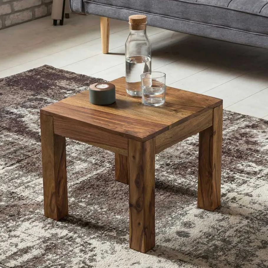 Wohnen 45x40x45 Beistelltisch aus Massivholz Sheesham - Hoslo