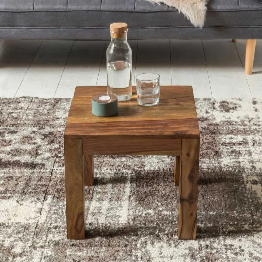 Wohnen 45x40x45 Beistelltisch aus Massivholz Sheesham - Hoslo