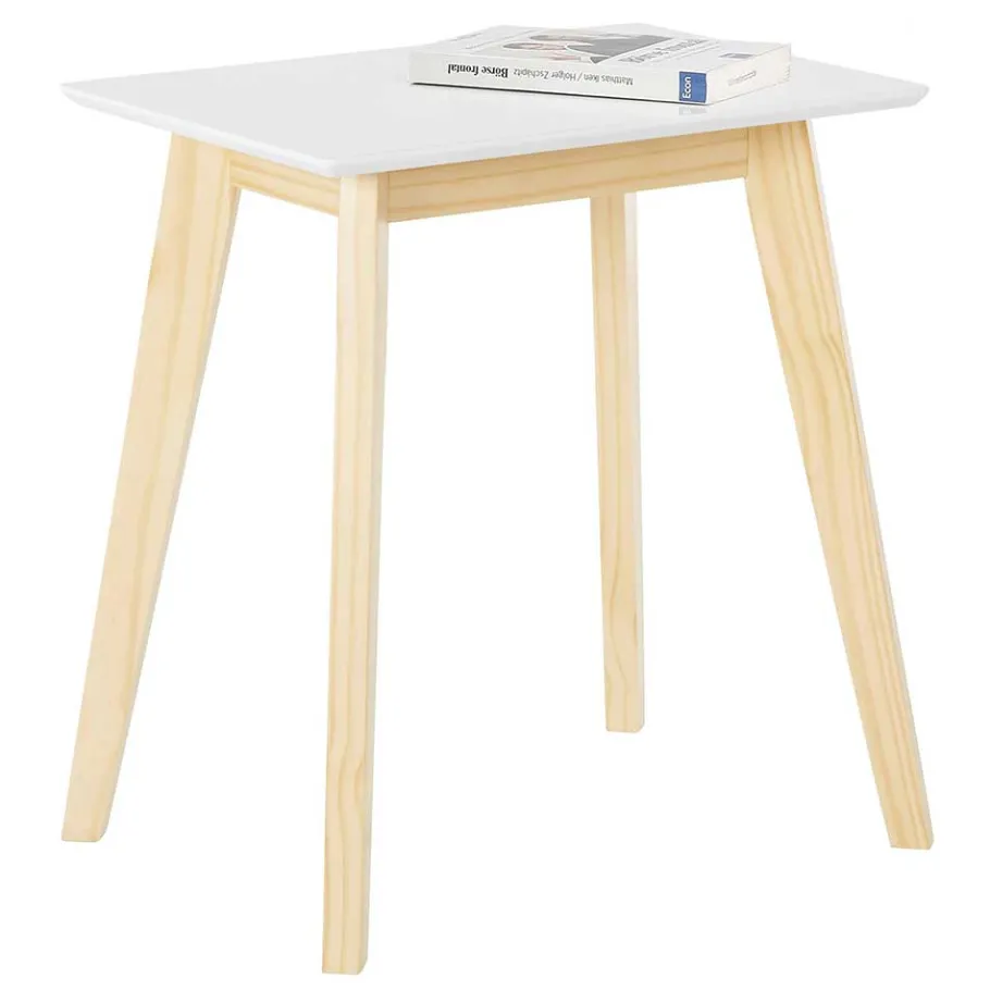 Online Wohnen 52x59x38 Beistelltisch in Weiß & Kiefer - Ivonas