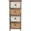 New Wohnen 30x73x25 Braunes Holzregal mit vier Körben - Zeus