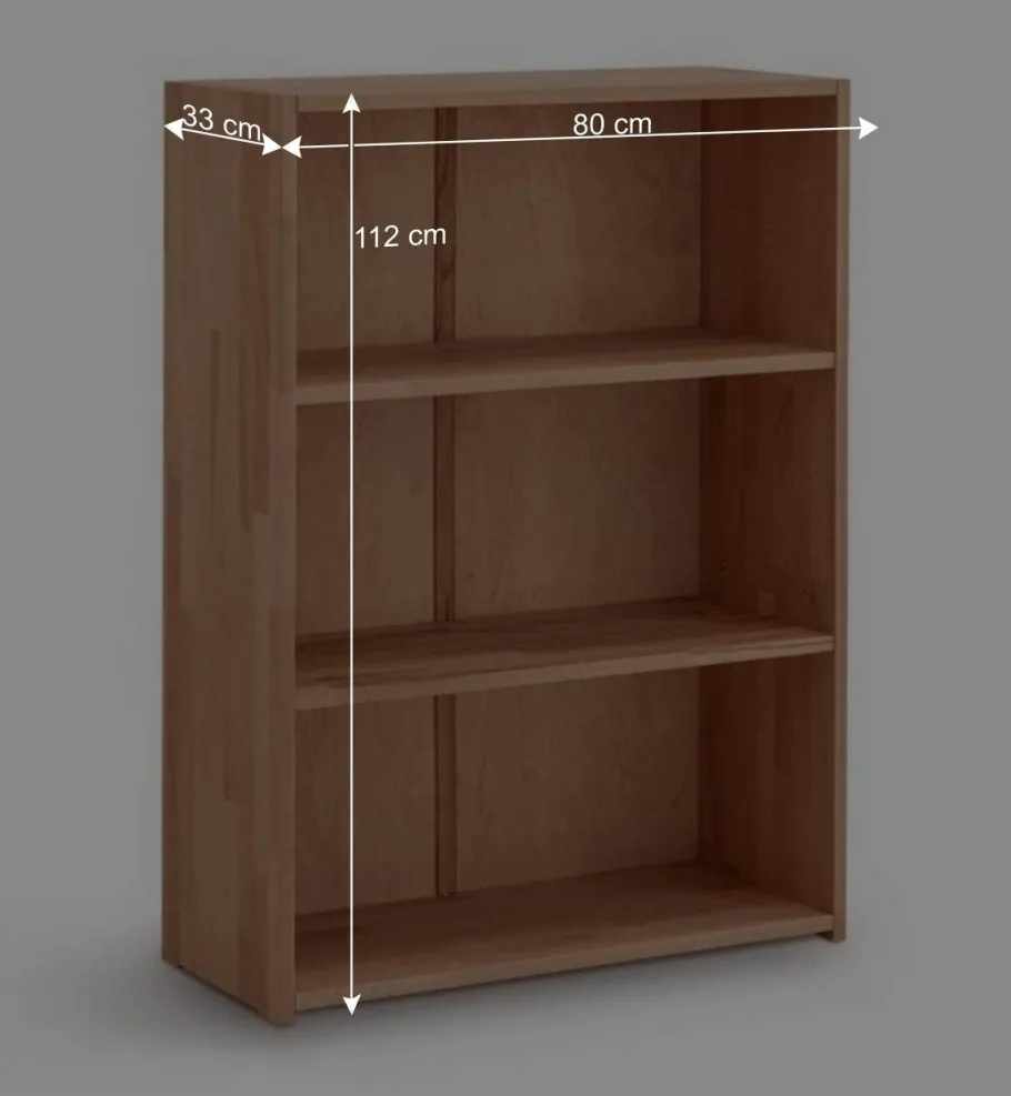 Wohnen 80x112x33 Büroregal aus Buche Massivholz - Bash
