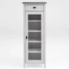 Clearance Wohnen 55x149x35 cm Badezimmer Vitrine in Weiß & Grau - Mirandesca
