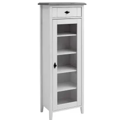 Clearance Wohnen 55x149x35 cm Badezimmer Vitrine in Weiß & Grau - Mirandesca