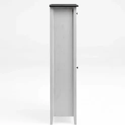 Clearance Wohnen 55x149x35 cm Badezimmer Vitrine in Weiß & Grau - Mirandesca