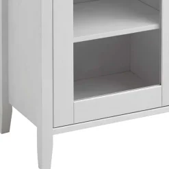 Clearance Wohnen 55x149x35 cm Badezimmer Vitrine in Weiß & Grau - Mirandesca