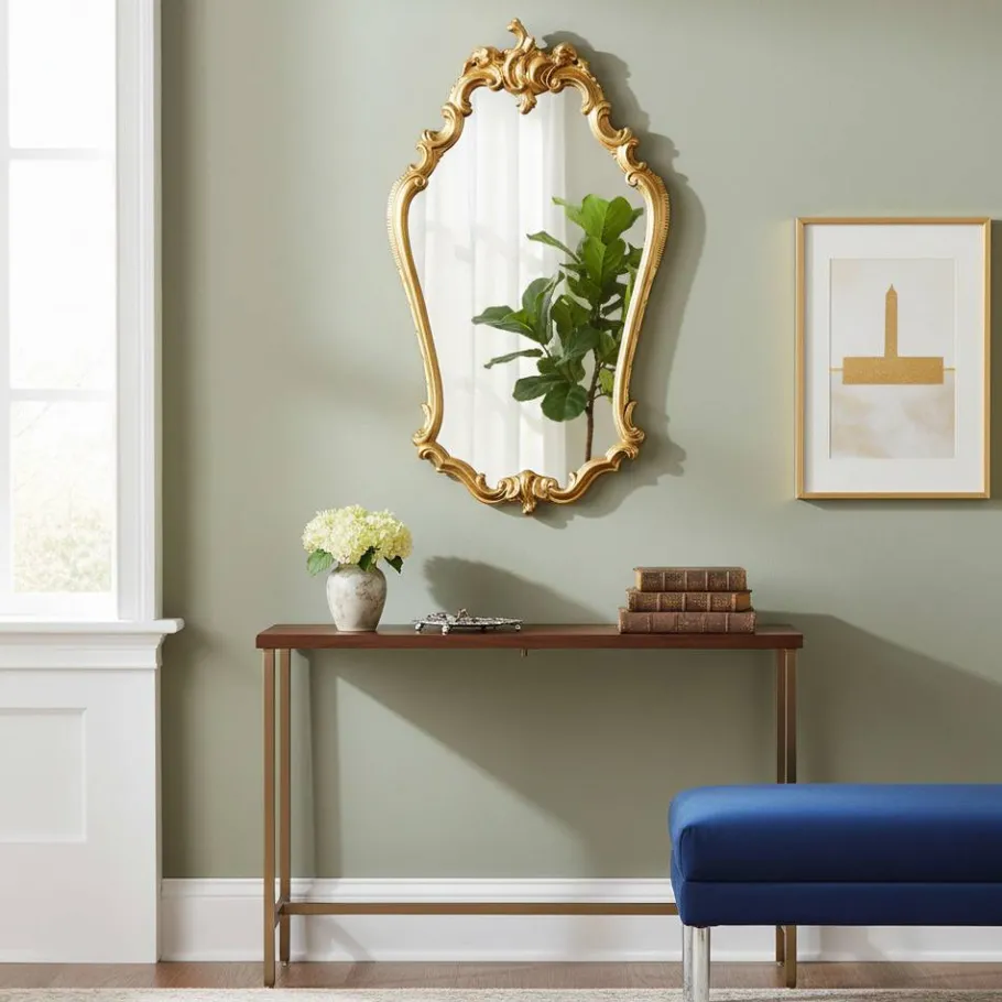 Best Wohnen 55x92x8 cm Barock Wandspiegel in Gold - Motiz