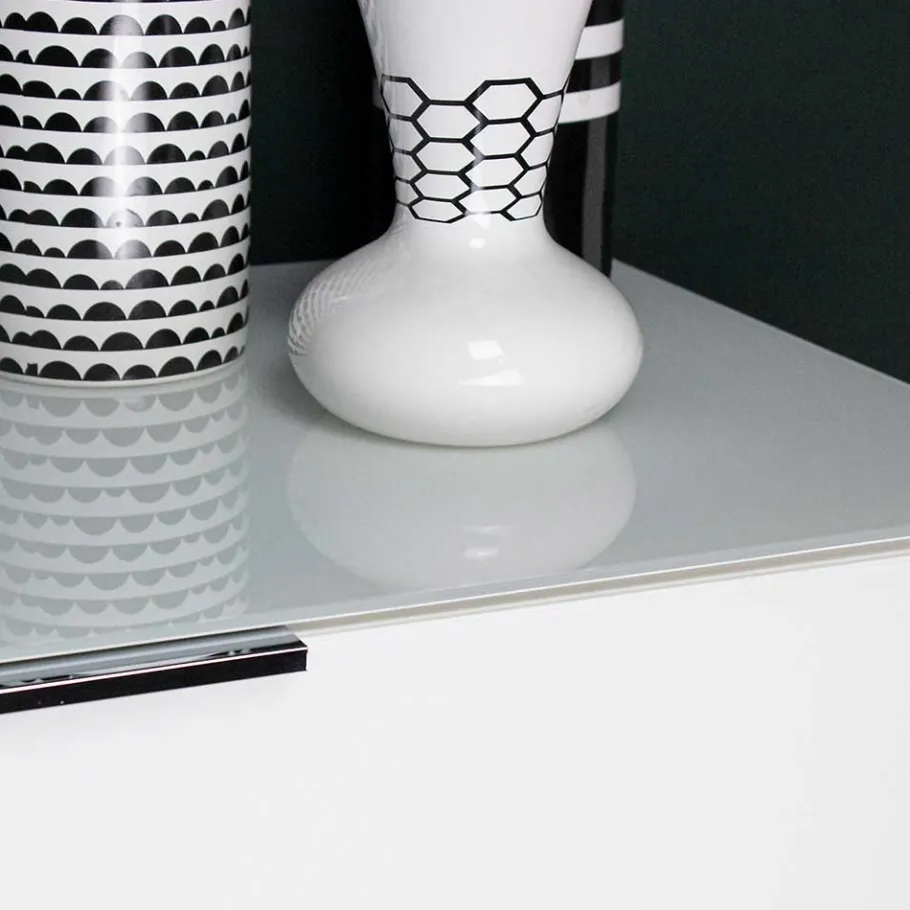 Sale Wohnen 184x101x42 cm Design Sideboard mit Glas Beschichtung - Daven