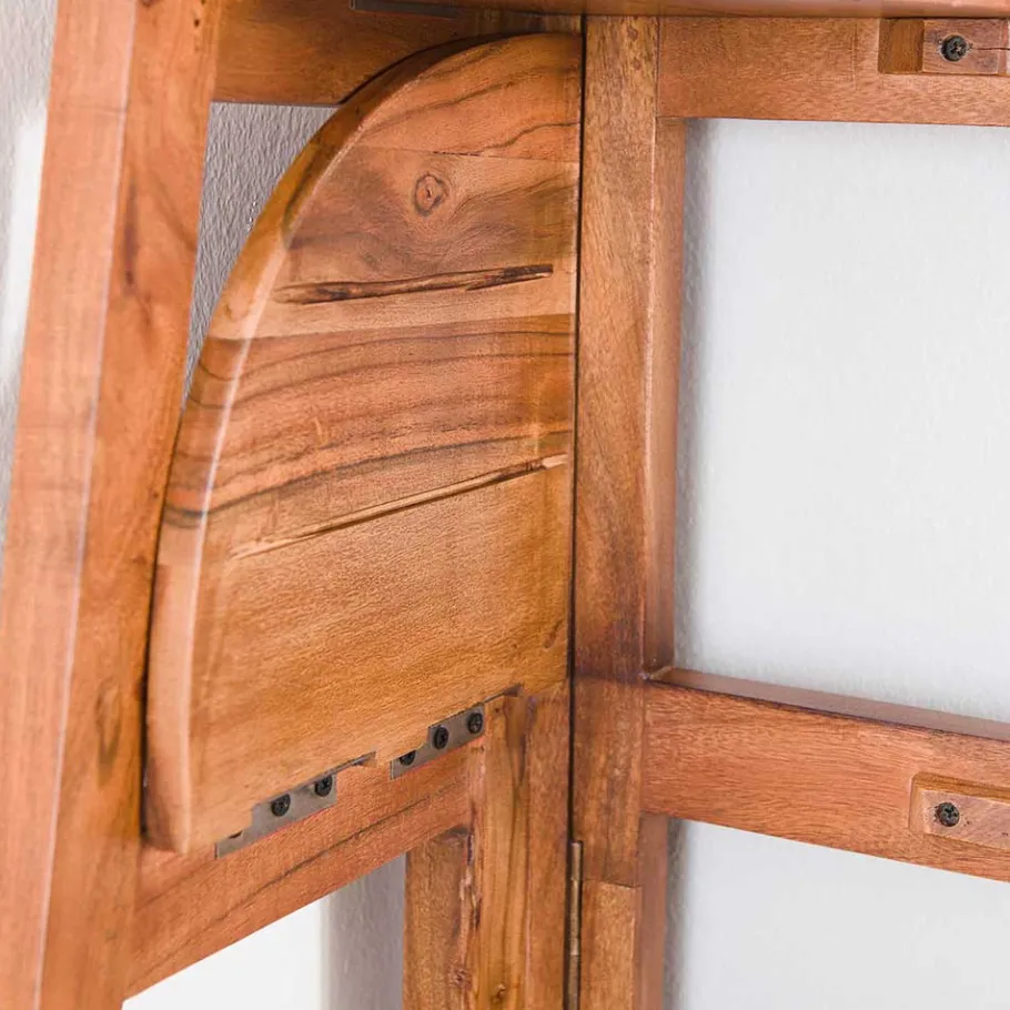 Outlet Wohnen 64x148x44 cm Eckregal aus Akazie Massivholz - Skylive