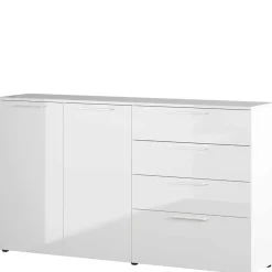 Clearance Wohnen 186x107x40 cm Hochglanz Sideboard in Weiß - Alida