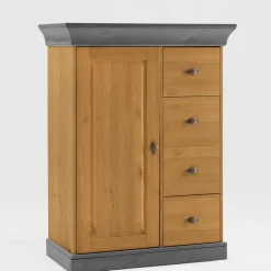 New Wohnen 88x117x45 cm Hochkommode mit vier Schubladen - Eshelas