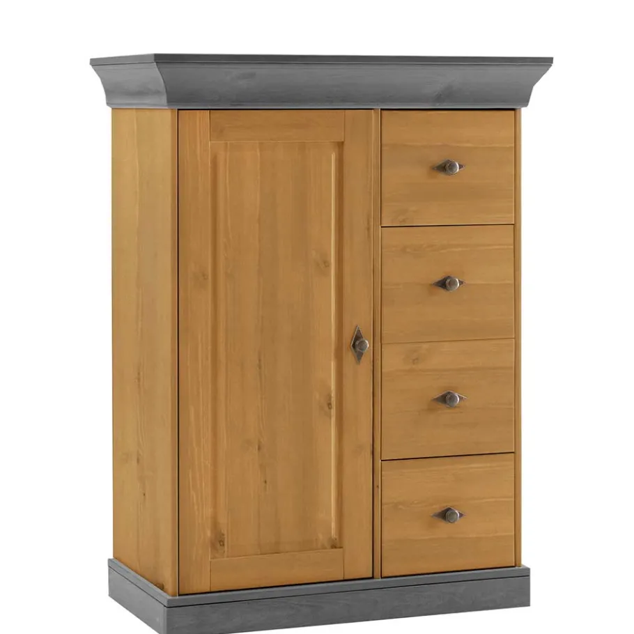New Wohnen 88x117x45 cm Hochkommode mit vier Schubladen - Eshelas