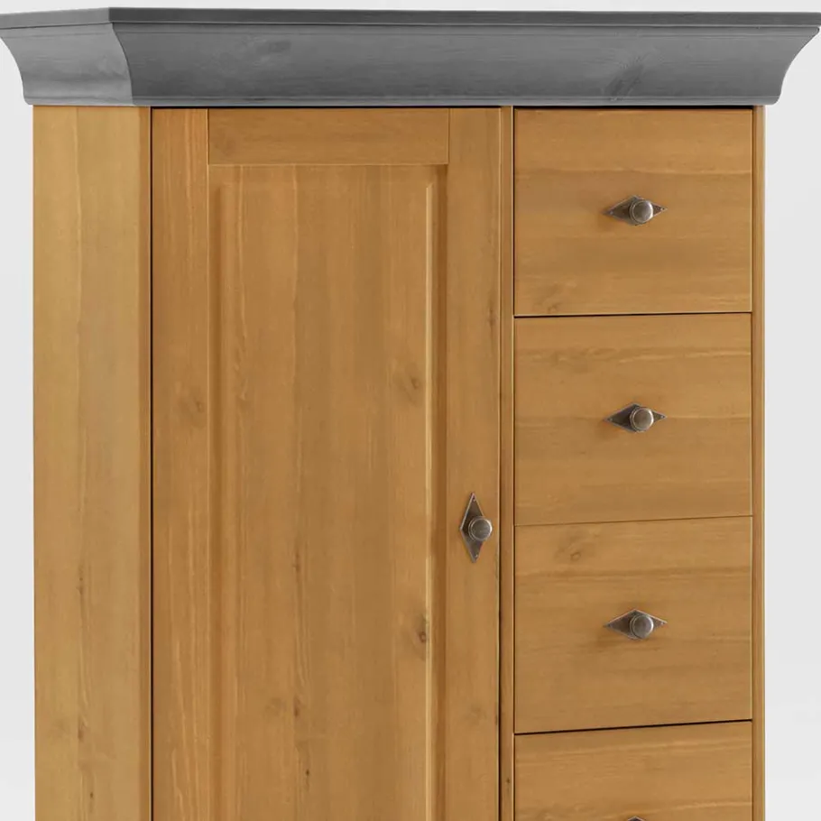 New Wohnen 88x117x45 cm Hochkommode mit vier Schubladen - Eshelas