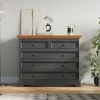 Clearance Wohnen 112x88x45 cm Landhaus Kommode in Grau & Eiche - Witenga