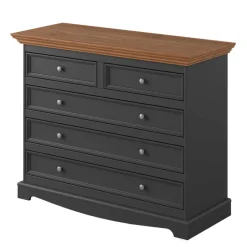 Clearance Wohnen 112x88x45 cm Landhaus Kommode in Grau & Eiche - Witenga