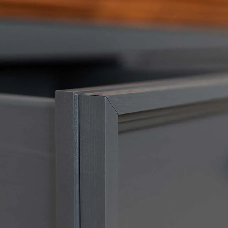 Clearance Wohnen 112x88x45 cm Landhaus Kommode in Grau & Eiche - Witenga