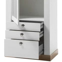 New Wohnen 82x204x44 cm Landhaus Vitrine mit Glastür - Diatara