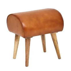 Wohnen 45x53x40 cm Leder Hocker mit Holzbeinen - Brian