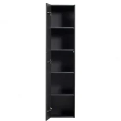 Outlet Wohnen 44x188x35 cm 1-türiger Schrank in Schwarz lackiert - Riley