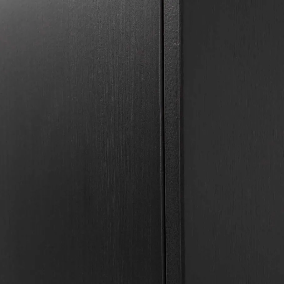 Outlet Wohnen 44x188x35 cm 1-türiger Schrank in Schwarz lackiert - Riley