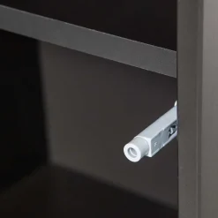 Outlet Wohnen 44x188x35 cm 1-türiger Schrank in Schwarz lackiert - Riley