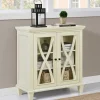 Wohnen 80x87x38 cm Vintage Vitrine in Cremeweiß - Arvid