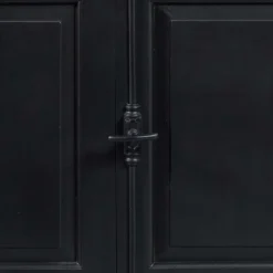 Clearance Wohnen 130x230x47 cm Vintage Vitrine Schrank in Schwarz - Niovan