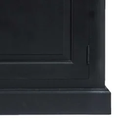 Clearance Wohnen 130x230x47 cm Vintage Vitrine Schrank in Schwarz - Niovan