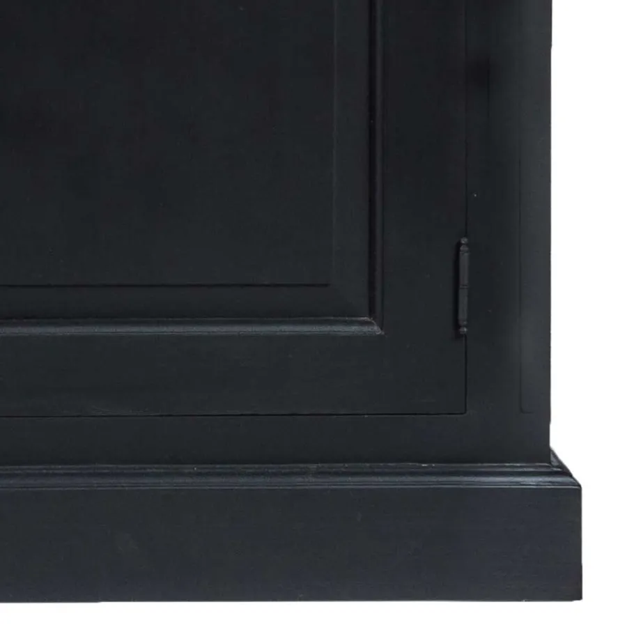 Clearance Wohnen 130x230x47 cm Vintage Vitrine Schrank in Schwarz - Niovan