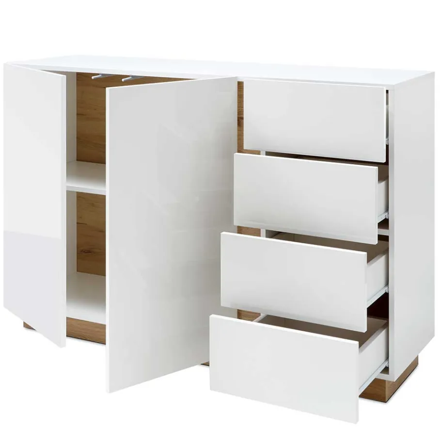 Clearance Wohnen 138x91x40 cm Wohnzimmer Kommode zweifarbig - Myrda