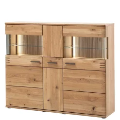 Sale Wohnen 150x121x37 cm Wohnzimmer Schrank in Eiche Bianco - Crupean
