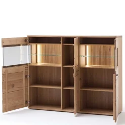 Sale Wohnen 150x121x37 cm Wohnzimmer Schrank in Eiche Bianco - Crupean