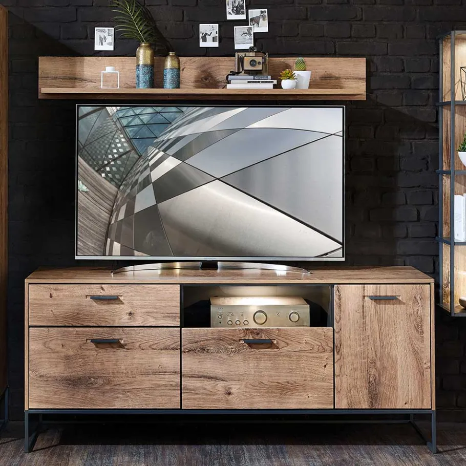 Online Wohnen 175x75x48 cm Wohnzimmer Sideboard in Holzoptik - Xindus
