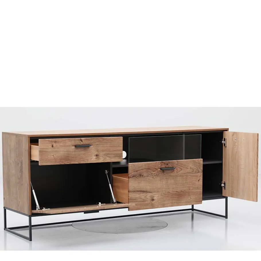 Online Wohnen 175x75x48 cm Wohnzimmer Sideboard in Holzoptik - Xindus