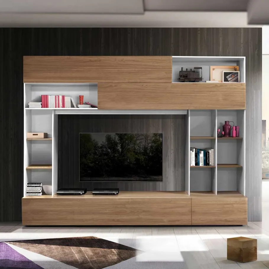 Discount Wohnen 277x209x40 cm Wohnzimmerwand zweifarbig - Ceroc