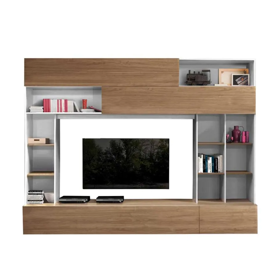 Discount Wohnen 277x209x40 cm Wohnzimmerwand zweifarbig - Ceroc