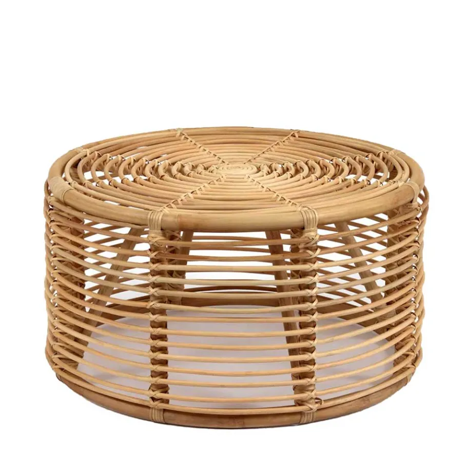 Outlet Wohnen 66x36x66 Couchtisch aus Rattan Geflecht - Phildel