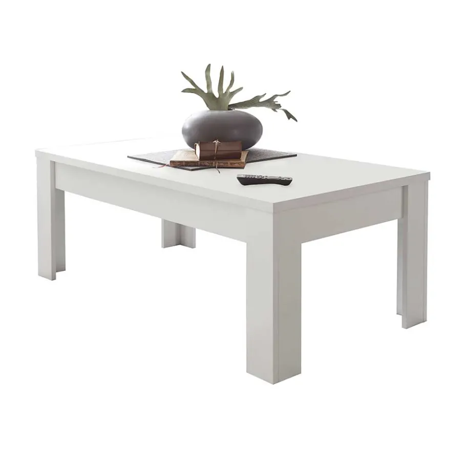 Sale Wohnen 122x45x65 Couchtisch in Weiß lackiert - Mikes