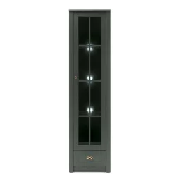 Sale Wohnen 50x197x43 Country Vitrine in Dunkelgrün - Niestov