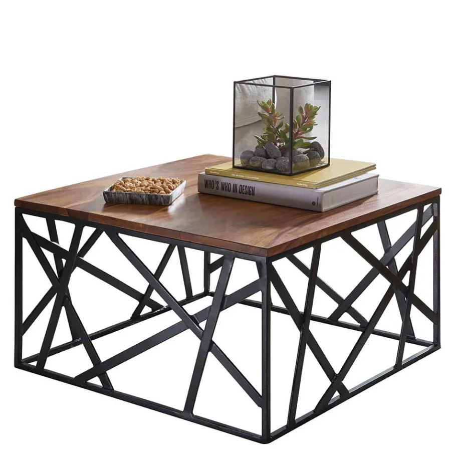 Sale Wohnen 60x35x60 Design Couchtisch mit Holzplatte - Caranis