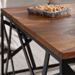 Sale Wohnen 60x35x60 Design Couchtisch mit Holzplatte - Caranis