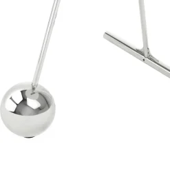 Outlet Wohnen 46x60x46 Design Glastisch in Weiß & Silber - Twinta