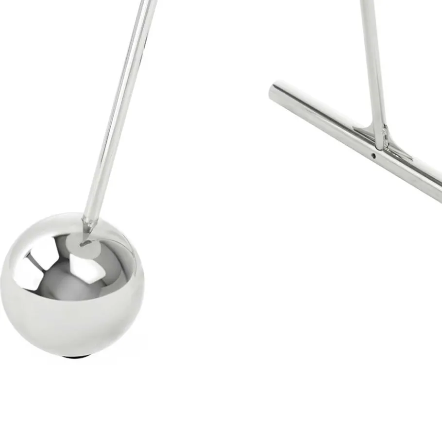 Outlet Wohnen 46x60x46 Design Glastisch in Weiß & Silber - Twinta