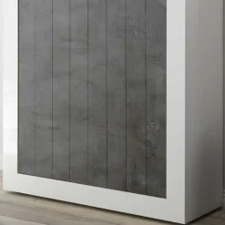 Online Wohnen 110x144x43 Design Highboard in Weiß Glanz - Voskala