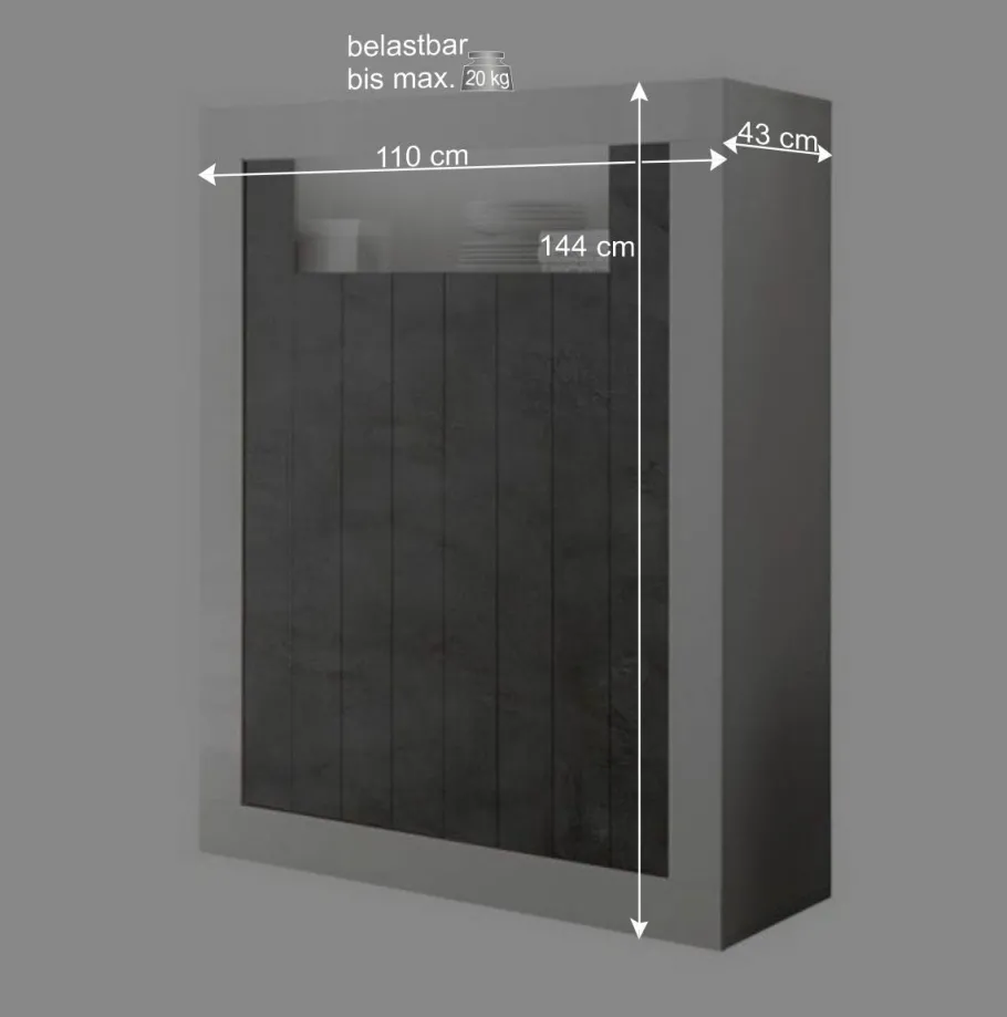 Online Wohnen 110x144x43 Design Highboard in Weiß Glanz - Voskala