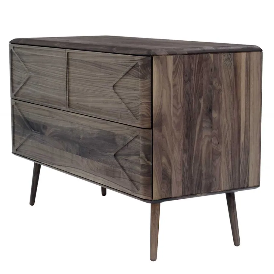 Discount Wohnen 120x78x40 Design Kommode aus Nussbaum - Rivossa