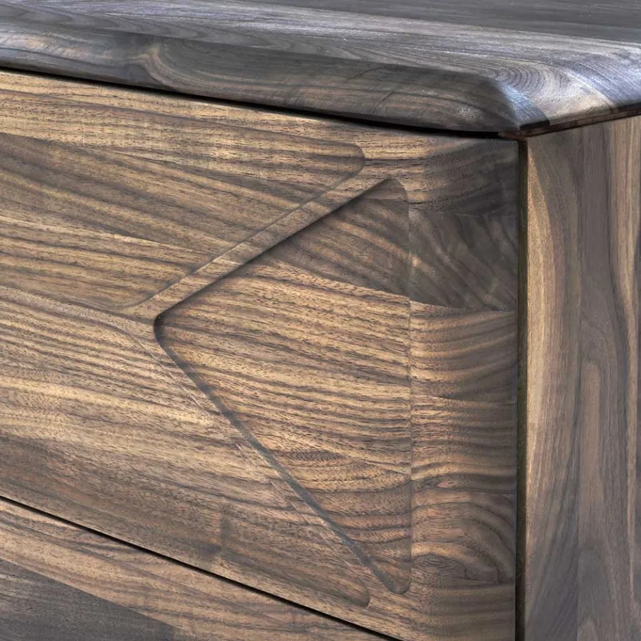 Discount Wohnen 120x78x40 Design Kommode aus Nussbaum - Rivossa