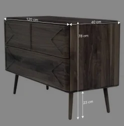 Discount Wohnen 120x78x40 Design Kommode aus Nussbaum - Rivossa