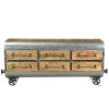 Best Wohnen 150x66x43 Design Kommode im Zugwaggon Look - Bahiro
