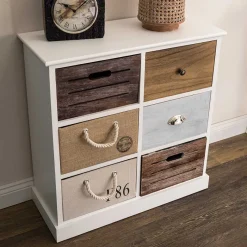 Best Wohnen 70x72x30 Design Kommode mit sechs Schubladen - Amare